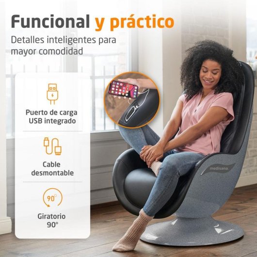 Sillón de masaje MEDISANA RS 670 Nero con 6 tecniche e poggiapiedi