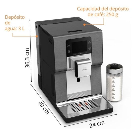 Caffettiera superautomatica Krups EA879N 2,5 L 15 Bar 2 Tazze Nero Metallico