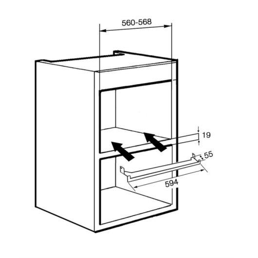 Divisor para forno Smeg PR3845N Preto Metal 630 mm
