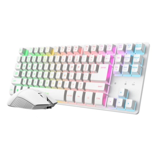 Tastiera Trust GXT 882 wireless RGB AZERTY francese con mouse e tappetino