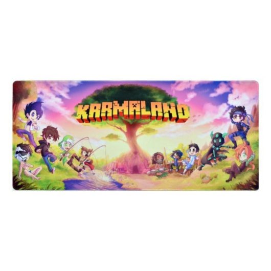 Alfombrilla Gaming Karmaland XXL Maillon Technologique Superficie Microfibra Base Antideslizante