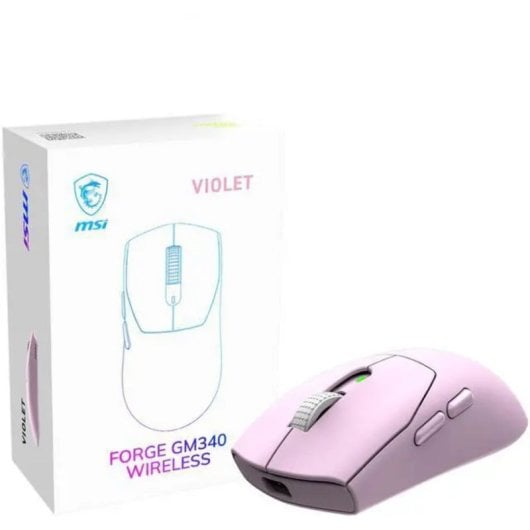 Ratón MSI Forge GM340 Wireless Ambidestro 12000 DPI Viola 6 Pulsanti