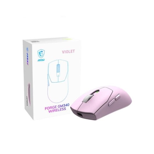 Ratón MSI Forge GM340 Wireless Ambidestro 12000 DPI Viola 6 Pulsanti
