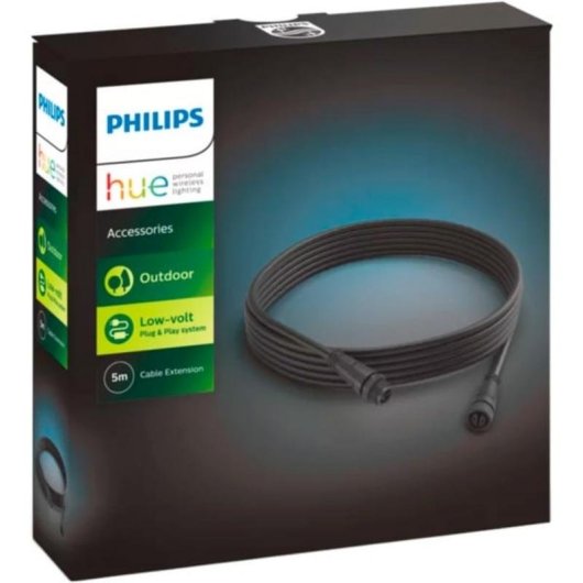 Câble d'extension extérieur Philips Hue White and Color ambiance 5 m Noir