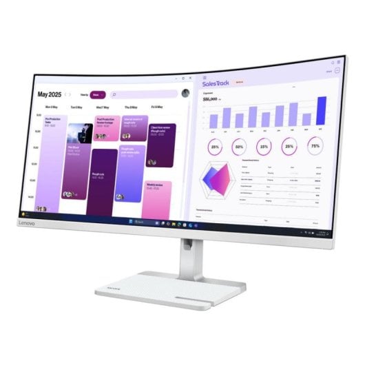 Monitor Lenovo L34W-4C 34" UltraWide Quad HD 120Hz VA Curvo FreeSync Premium Ajuste altura