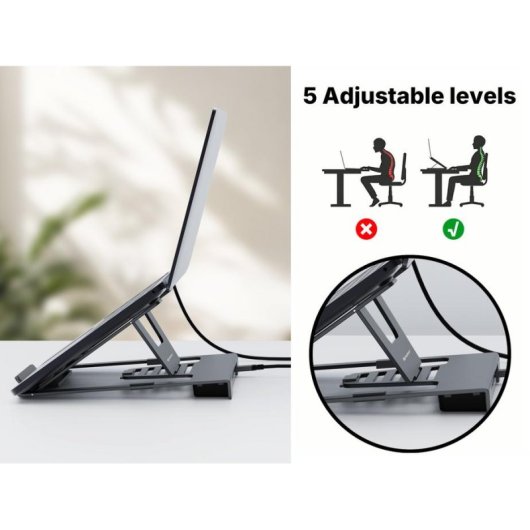 Dock USB-C Sandberg 8 Ports 8in1 Stand für Laptops