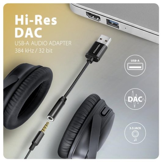 Adattatore audio USB Axagon ADA-HA 2.0 canali 32 bit Dolby Atmos