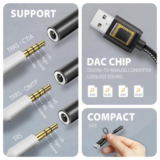 Adattatore audio USB Axagon ADA-HA 2.0 canali 32 bit Dolby Atmos
