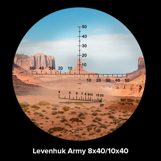 Jumelles Levenhuk Army 10x40 avec Réticule et Télémètre