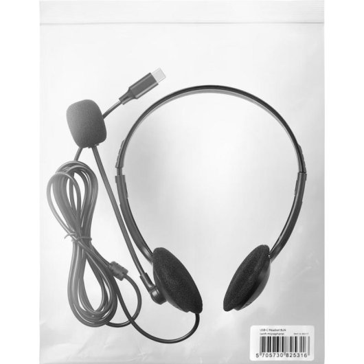 Auricolari Sandberg 825-31 con cavo USB-C per ufficio, microfono, nero