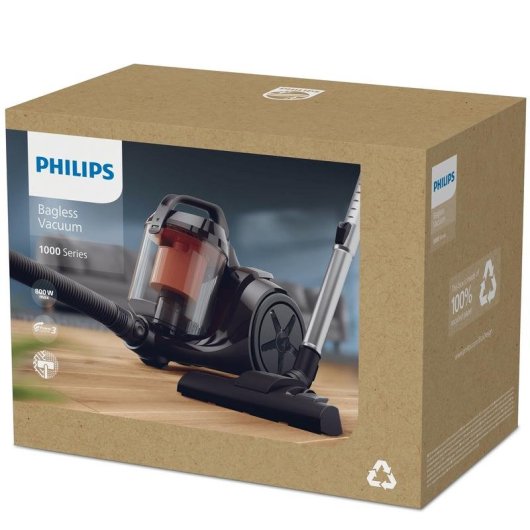 Aspiradora sin Bolsa Philips 1000 series XB1142/10 800W 1,3L HEPA Negra