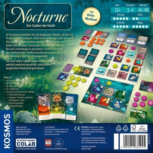 Jeu de Cartes Kosmos Nocturne Stratégie 1-4 Joueurs 12 Ans