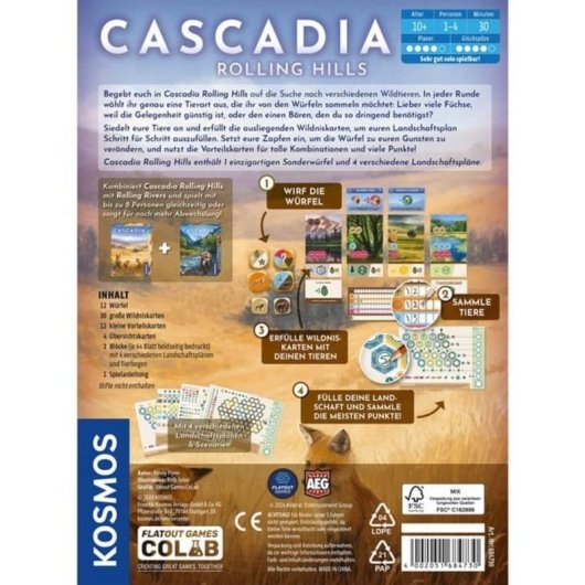 Jeu de société Kosmos Cascadia Rolling Hills 30 min famille 10 ans