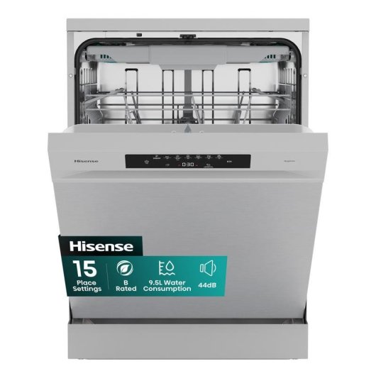 Lavavajillas Hisense HS643B90X 15 servicios B con AutoDry y apertura automática