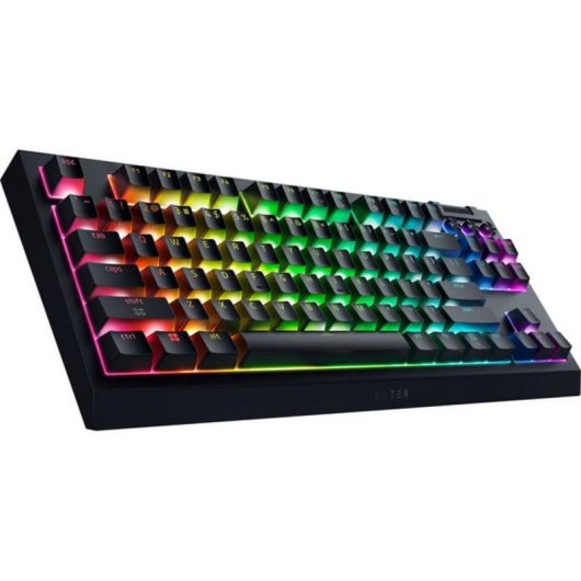 Teclado Razer BlackWidow V4 TKL Hyperspeed mecânico sem fios alemão RGB