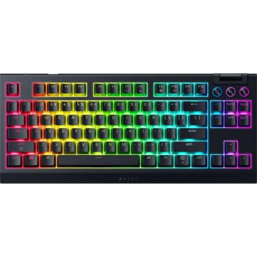 Teclado Razer BlackWidow V4 TKL Hyperspeed mecânico sem fios alemão RGB