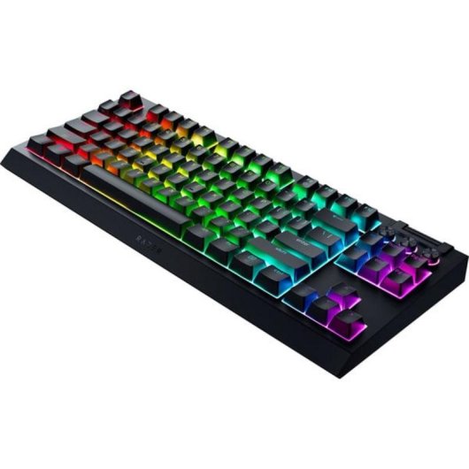 Teclado Razer BlackWidow V4 TKL Hyperspeed mecânico sem fios alemão RGB