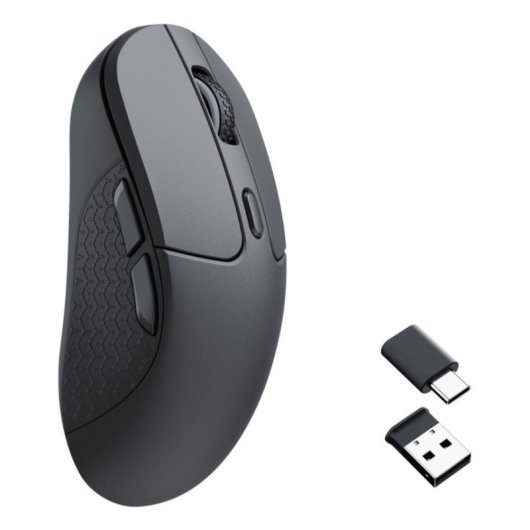 Ratón Keychron M3 Óptico RF Wireless + USB Type-C 12000 DPI Negro Recargable