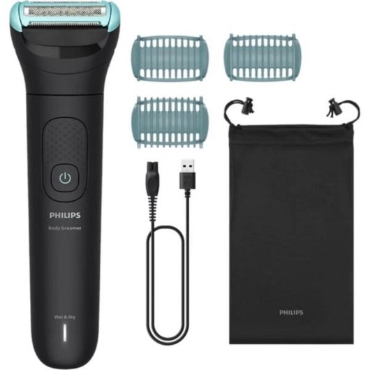 Afeitadora Corporal Philips Bodygroom Series 5000 BG5470/15 Inalámbrica 100min Seco y Mojado 3 Ajustes 3 Peines Carga Rápida