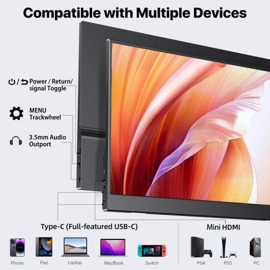 Monitor Uperfect 15,6" FullHD 60Hz IPS USB-C Mini HDMI