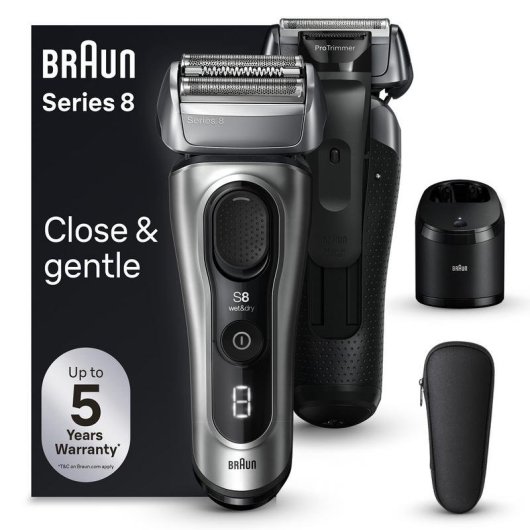 Afeitadora Facial Braun Series 8 8567cc Inalámbrica 60min Seco y Mojado Recortador Carga Rápida
