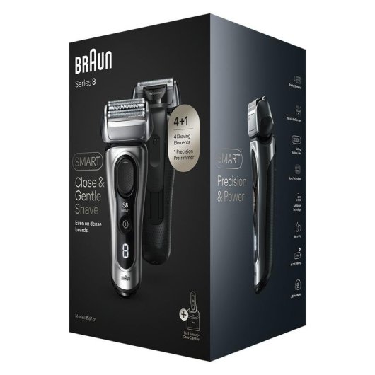Afeitadora Facial Braun Series 8 8567cc Inalámbrica 60min Seco y Mojado Recortador Carga Rápida
