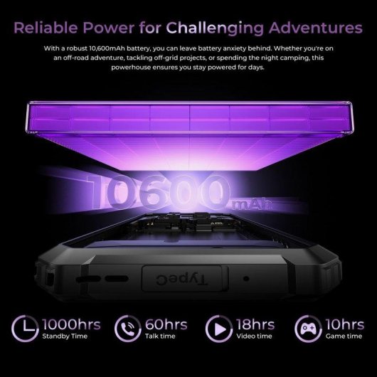 Oukitel G7 4G 8GB 256GB 6,5" Noir HD+ Batterie puissante