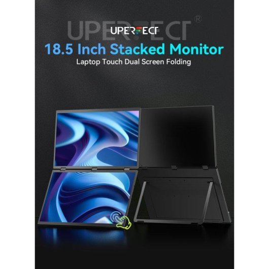 Monitor Uperfect Dual 18,5" Full HD 100Hz IPS HDR Tragbar VESA
