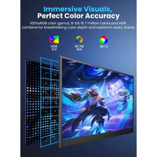 Monitor Uperfect 17,3" QHD 144Hz IPS portátil cuerpo metálico VESA 1ms