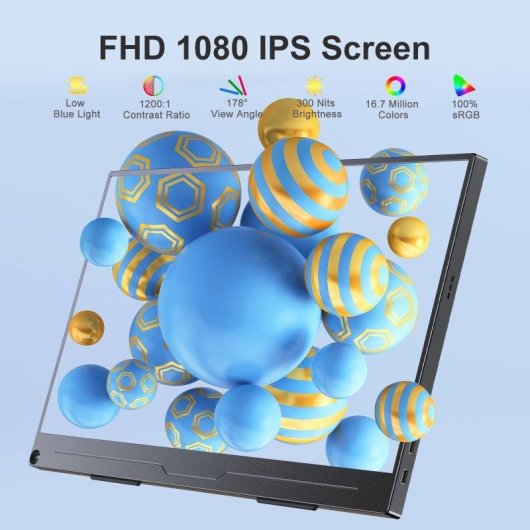 Monitor Uperfect 15,6" FullHD 60Hz IPS portátil antirreflejo sonido integrado VESA