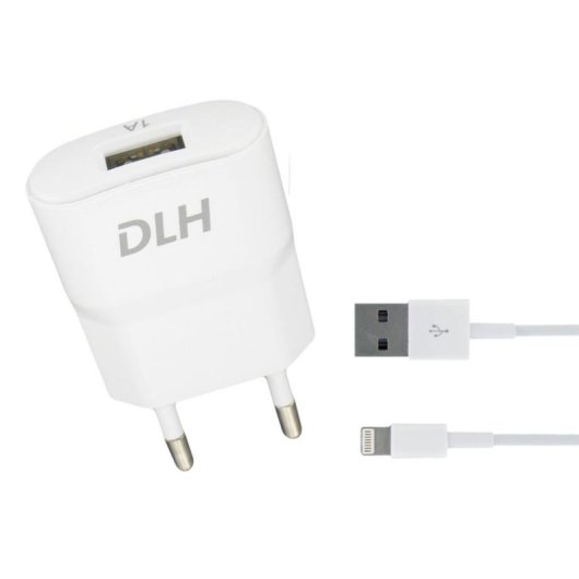 Chargeur DLH DY-AU1872 USB 1A 1m Blanc pour iPhone