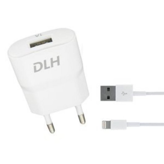 Chargeur DLH DY-AU1872 USB 1A 1m Blanc pour iPhone