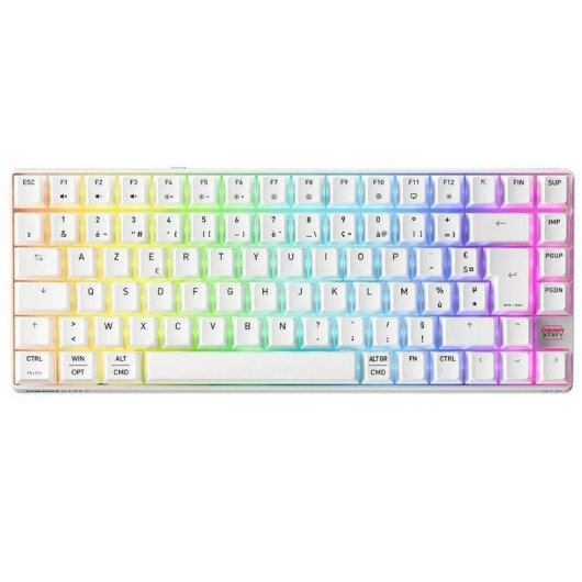 Teclado Cherry XTRFY K33 Compact Wireless membrana mecánica AZERTY RGB blanco