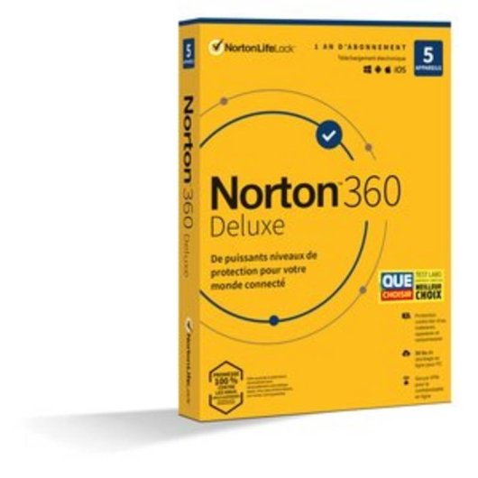 Logiciel de sécurité Norton 360 Deluxe téléchargement 1 an 1 licence contrôle parental