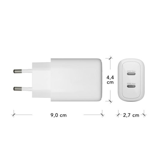 Ladegerät DBRAMANTE1928 CH20EUWH7122 2 USB-C Ports GaN 20W Weiß