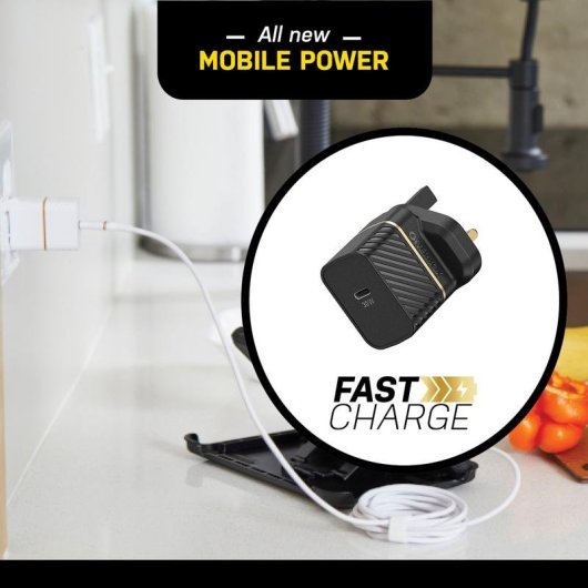 Cargador de pared OtterBox 30W GaN USB-C PD negro