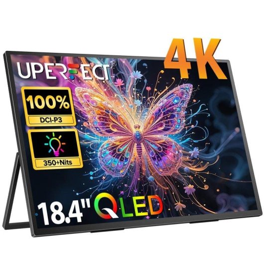 Monitor PC Uperfect 18,4" Ultra HD 4K QLED HDR Portatile VESA