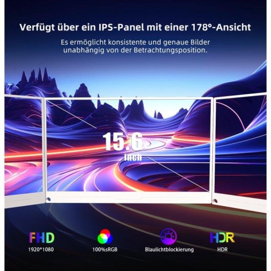 Monitor PC Uperfect 15,6" FullHD 60Hz IPS USB-C HDMI VESA 1200:1 Bianco