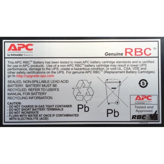 Batería para Sistemas UPS APC RBC34, 6,36 kg, 173,5 x 440,4 x 43,2 mm