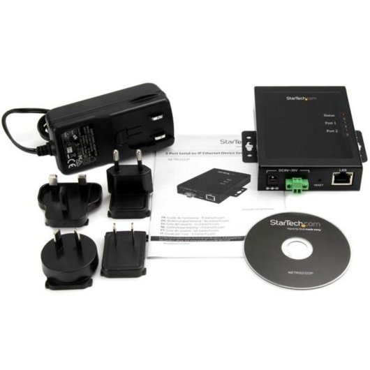 Servidor StarTech 2 puertos RS232 serie a IP con alimentación redundante
