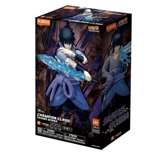 Figura Sasuke Uchiha Blokees Naruto 80 piezas articuladas con licencia oficial