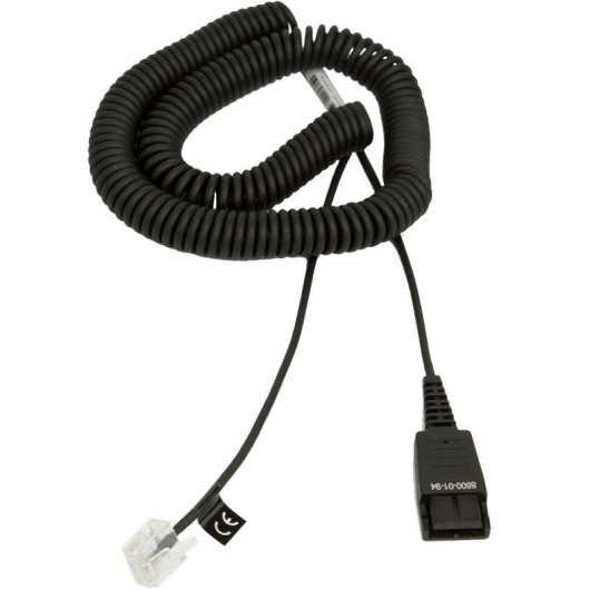 Cable Jabra 8800-01-94 para teléfonos Open Stage, Negro, Espiral, 2 m