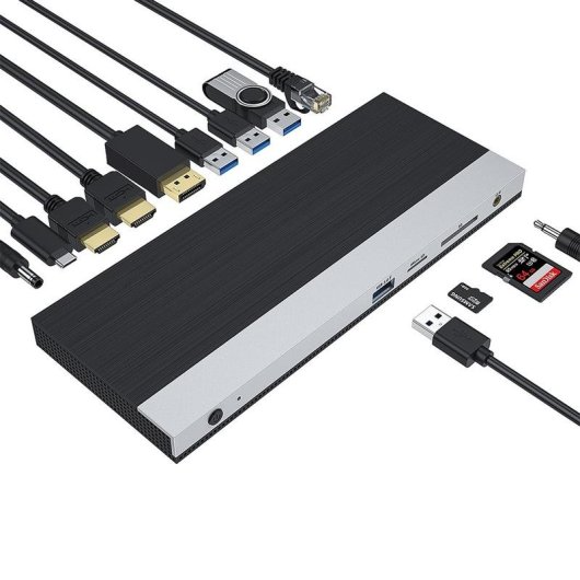 Base para portáteis DLH DY-SA5030 USB-C Triple Display 4K 100W