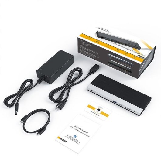 Base para portáteis DLH DY-SA5030 USB-C Triple Display 4K 100W
