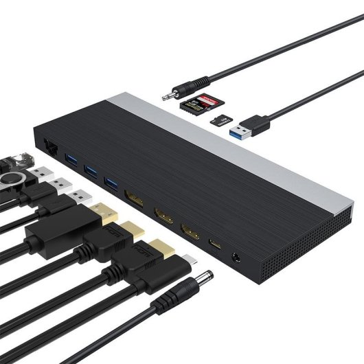 Base para portáteis DLH DY-SA5030 USB-C Triple Display 4K 100W