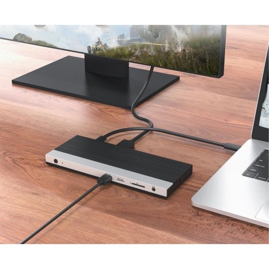 Base para portáteis DLH DY-SA5030 USB-C Triple Display 4K 100W