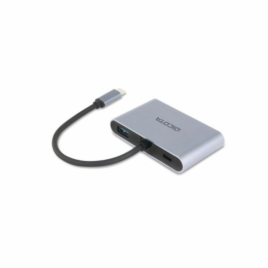 Estação Dock USB Type C DICOTA D32064 Prateado 4K Ultra HD
