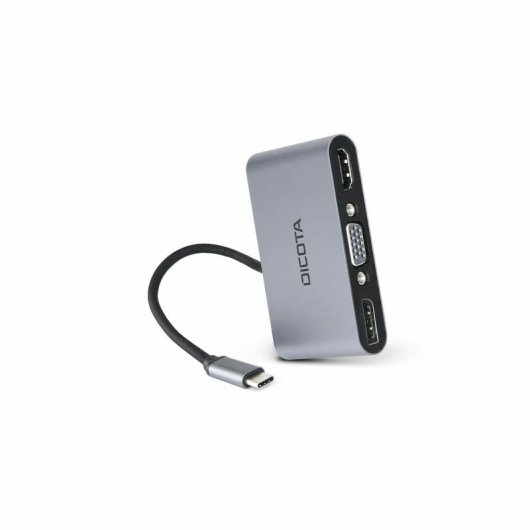 Estação Dock USB Type C DICOTA D32064 Prateado 4K Ultra HD