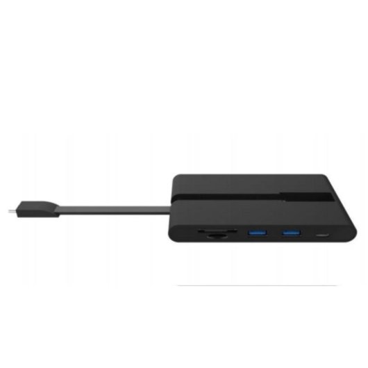 Base pour portable DLH DY-TU3490B USB-C avec Ethernet, HDMI, VGA et lecteur de cartes