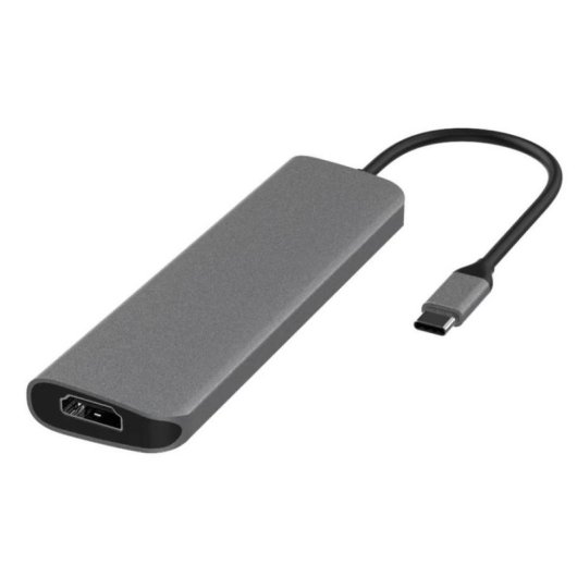 Base para portátil DLH DY-TU5005 USB-C 100 W Prateado 4K Ultra HD HDMI